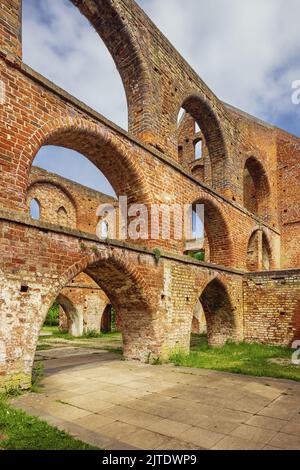 Im Inneren der Ruine des Handelsgebäudes des Doberaner Münster bei Rostock Stockfoto