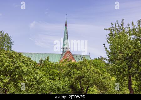 Kirchturm des Doberan Münster bei Rostock Stockfoto