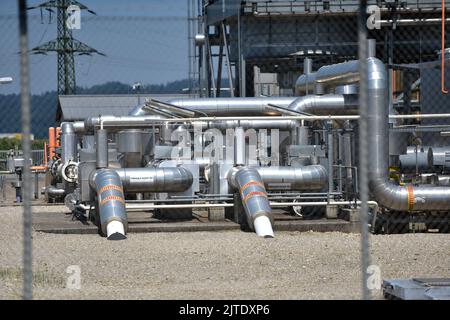 Gasspeicher Haidach in Straßwalchen (Salzburg, Österreich) Stockfoto