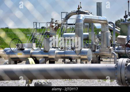 Gasspeicher Haidach in Straßwalchen (Salzburg, Österreich) Stockfoto