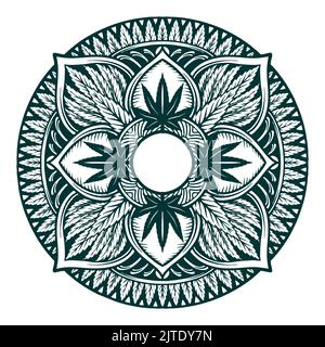 Cannabis Mandala Weed Leaf Silhouette Vektor-Illustrationen für Ihre Arbeit Logo, Maskottchen Merchandise T-Shirt, Aufkleber und Label-Designs, Poster, Begrütin Stockfoto