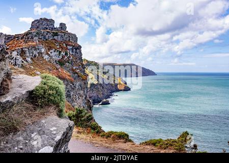 Eine Küstenansicht des Valley of Rocks, Lynmouth, Devon Stockfoto