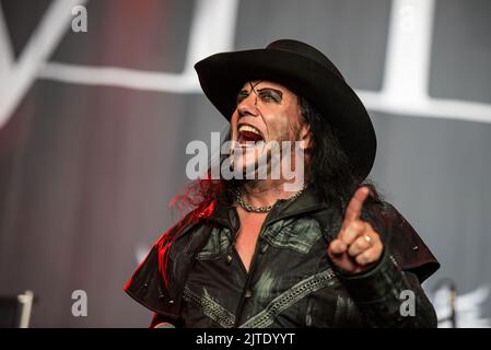 26. Juni 2022: Dave Vincent von Vltidas tritt beim Hellfest Open Air Festival auf Stockfoto