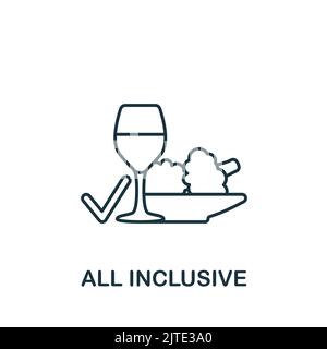All-inclusive-Symbol. Line Simple Travel Icon für Vorlagen, Webdesign und Infografiken Stock Vektor