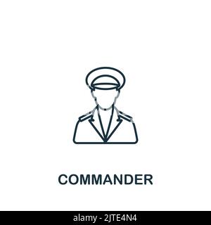 Commander-Symbol. Line Simple Line war Icon für Vorlagen, Webdesign und Infografiken Stock Vektor