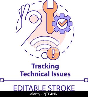 Symbol für das Konzept zur Verfolgung technischer Probleme Stock Vektor