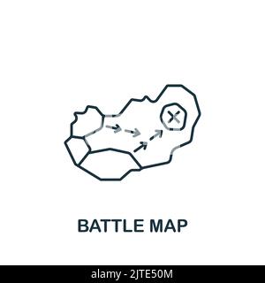 Battle Map-Symbol. Line Simple Line war Icon für Vorlagen, Webdesign und Infografiken Stock Vektor