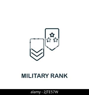 Symbol für den militärischen Rang. Line Simple Line war Icon für Vorlagen, Webdesign und Infografiken Stock Vektor