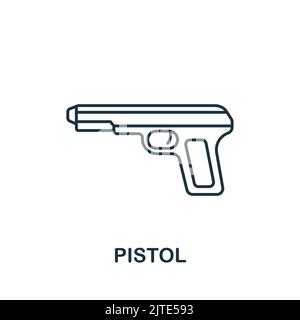 Pistolensymbol. Line Simple Line Waffe Symbol für Vorlagen, Web-Design und Infografiken Stock Vektor