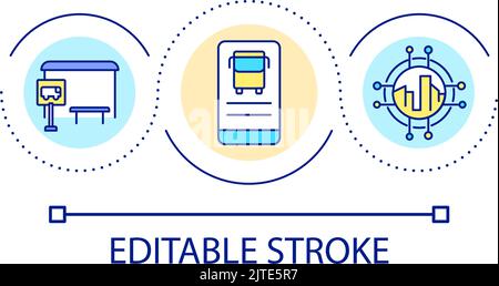 Symbol für das Online-Loop-Konzept für den öffentlichen Nahverkehr Stock Vektor