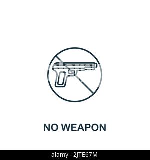 Symbol „Keine Waffe“. Line Simple Line Waffe Symbol für Vorlagen, Web-Design und Infografiken Stock Vektor