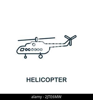 Hubschraubersymbol. Line Simple Line Waffe Symbol für Vorlagen, Web-Design und Infografiken Stock Vektor