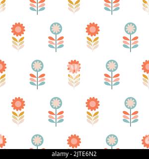 Retro-Blumen nahtloses Muster Stock Vektor