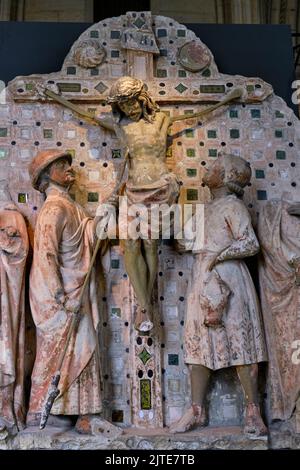 Frankreich, Cher (18), Bourges, Kathedrale St. Etienne, UNESCO-Weltkulturerbe, Die Krypta, le Calvaire Stockfoto