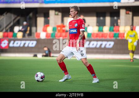 Silkeborg, Dänemark. 28., August 2022. Pelle Mattsson (6) von Silkeborg, WENN er während des Superliga-Spiels 3F zwischen Silkeborg IF und Odense Boldklub im Jysk Park in Silkeborg gesehen wurde. (Foto: Gonzales Photo - Morten Kjaer). Stockfoto