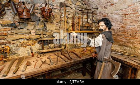 Die Folterkammer von Hunedoara in Rumänien Stockfoto