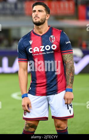 Bologna, Italien. 21. August 2022. Bologna's Kevin Bonifazi Portrait während Bologna FC vs Hellas Verona, italienische Fußballserie A Spiel in Bologna, Italien, August 21 2022 Quelle: Independent Photo Agency/Alamy Live News Stockfoto