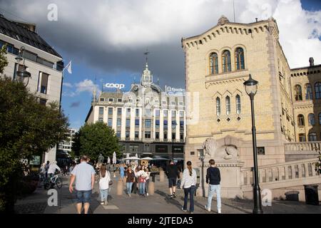 Olav Thon Gruppen Gebäude, auf Stenersgata in der Nähe von Karl Johan Gate, im Zentrum von Oslo, Norwegen, Skandinavien Stockfoto