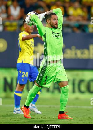 Caus, Spanien. 29. August 2022. Jeremias Ledesma aus Cadiz während des La Liga-Spiels zwischen Cadiz CF und Athletic Club spielte am 29. August 2022 im Nuevo Mirandilla Stadium in Cadiz, Spanien. (Foto von Antonio Pozo/PRESSIN) Quelle: PRESSINPHOTO SPORTS AGENCY/Alamy Live News Stockfoto