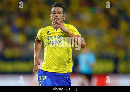 Caus, Spanien. 29. August 2022. Luis Hernandez von Cadiz während des La Liga-Spiels zwischen Cadiz CF und Athletic Club spielte am 29. August 2022 im Nuevo Mirandilla Stadium in Cadiz, Spanien. (Foto von Antonio Pozo/PRESSIN) Quelle: PRESSINPHOTO SPORTS AGENCY/Alamy Live News Stockfoto