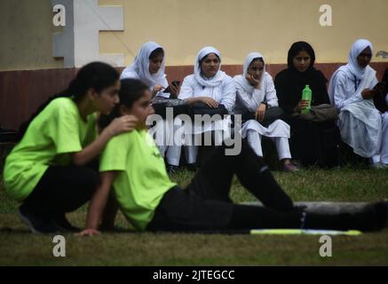 29. August 2022, Srinagar, Jammu und Kashmir, Indien: Nationaler Sporttag 2022 wird in Srinagar im indischen Verwaltungsgebiet Kaschmir gefeiert. (Bild: © Mubashir Hassan/Pacific Press via ZUMA Press Wire) Stockfoto