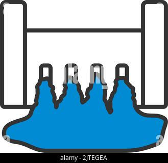 Symbol Für Wasserkraftwerk. Editierbare Fett Formatigte Kontur Mit Farbfüllungsdesign. Vektorgrafik. Stock Vektor