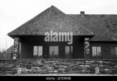 Der Landsitz und die Villa vom fruheren Propagandaminister Joseph Goebbels, das Geländige Bogensee bei Wandlitz, wird nun als Hochschule der FDJ genutzt, Nähe Berlin, Deutschland 1947. Stockfoto