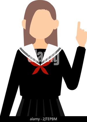 Mädchen trägt Schule Matrosen Uniform, zeigen und beraten Stock Vektor
