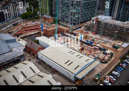 Greengate ist ein Gebiet von Salford, Greater Manchester, tiefe Ausgrabungen für einen neuen Turm Stockfoto