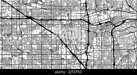 Städtischer Vektor Stadtplan von Anaheim, Kalifornien, Vereinigte Staaten von Amerika Stock Vektor