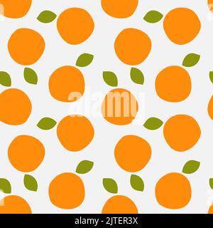 Orangen Frucht nahtloses Muster. Vektorgrafik. Stock Vektor