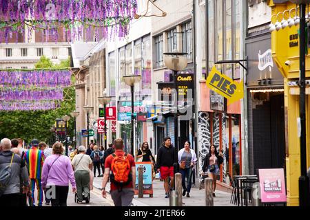 Stadtzentrum von Liverpool, trendige Bond Street Stockfoto