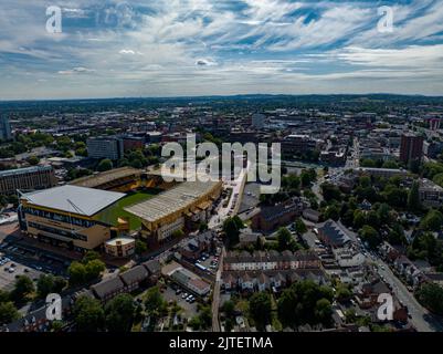 Molineux Stadium in Wolverhampton, West Midlands, England, das Heimstadion des Premier League Clubs Wolverhampton Wanderers seit 1889 Stockfoto