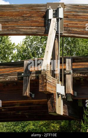 Die 5 Meilen lange Brücke über den Illinois und Michigan Kanal und Trail. Morris, Illinois, USA. Stockfoto