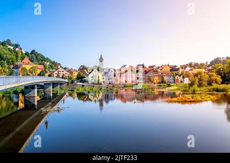 Blick über Burglengenfeld, Bayern, Deutschland Stockfoto