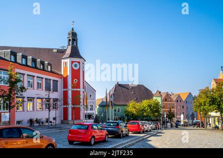 Blick über Burglengenfeld, Bayern, Deutschland Stockfoto