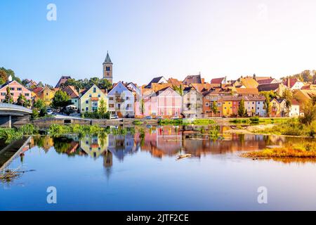 Blick über Burglengenfeld, Bayern, Deutschland Stockfoto