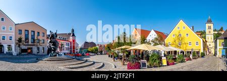 Blick über Burglengenfeld, Bayern, Deutschland Stockfoto