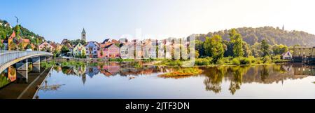 Blick über Burglengenfeld, Bayern, Deutschland Stockfoto