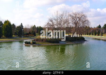 Kentpark Urban Waterside Park in Eskisehir Türkei Stockfoto