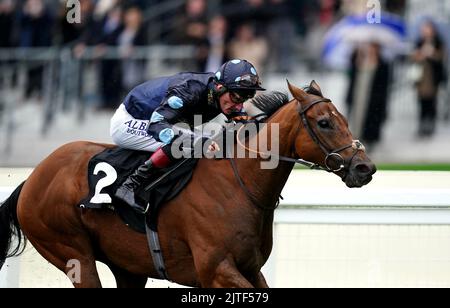 Filebild vom 02-10-2021 von Tis Marvelous, der Clive Cox stolz und „sehr zufrieden“ war, als er das zweite Jahr in Folge den Beverley Bullet landete. Ausgabedatum: Dienstag, 30. August 2022. Stockfoto