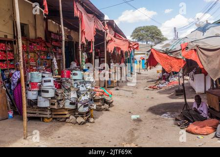 HARGEISA, SOMALILAND - 12. APRIL 2019: Markt im Zentrum von Hargeisa, der Hauptstadt von Somaliland Stockfoto