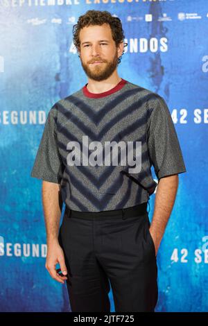 Madrid, Spanien - 30. August 2022, Madrid, Spanien. 30. August 2022. Alvaro Cervantes nimmt an der Fotozelle „42 Segundos“ im Hotel URSO in Madrid Teil. Kredit: SOPA Images Limited/Alamy Live Nachrichten Stockfoto