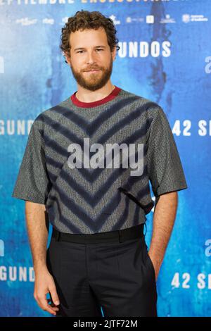 Madrid, Spanien - 30. August 2022, Madrid, Spanien. 30. August 2022. Alvaro Cervantes nimmt an der Fotozelle „42 Segundos“ im Hotel URSO in Madrid Teil. Kredit: SOPA Images Limited/Alamy Live Nachrichten Stockfoto