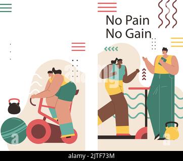 Flaches Design Personal Trainer Post Stories Vektor-Illustration Stock Vektor