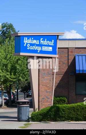 Ellensburg, WA, USA - 24. August 2022; Yakima Federal Savings and Loan Association unterzeichnet in Ellensburg Stockfoto