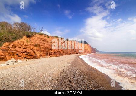 Cliff Erosion Pennington Point Sidmouth South Devon England Großbritannien Stockfoto