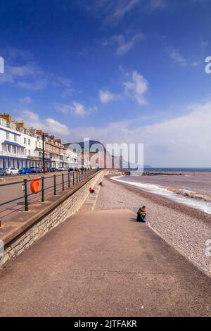 Außerhalb der Saison. Esplanade und Seafront in Sidmouth South Devon England Stockfoto