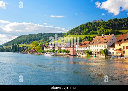 Historische Stadt Stein am Rhein (Stein am Rhein, Schaffhausen), Schweiz, Europa Stockfoto