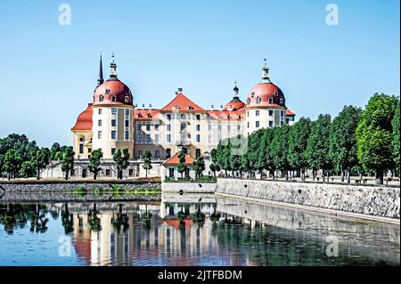 Schloss Moritzburg, Sachsen - Schloss Moritzburg bei Dresden, Sachsen, Deutschland Stockfoto